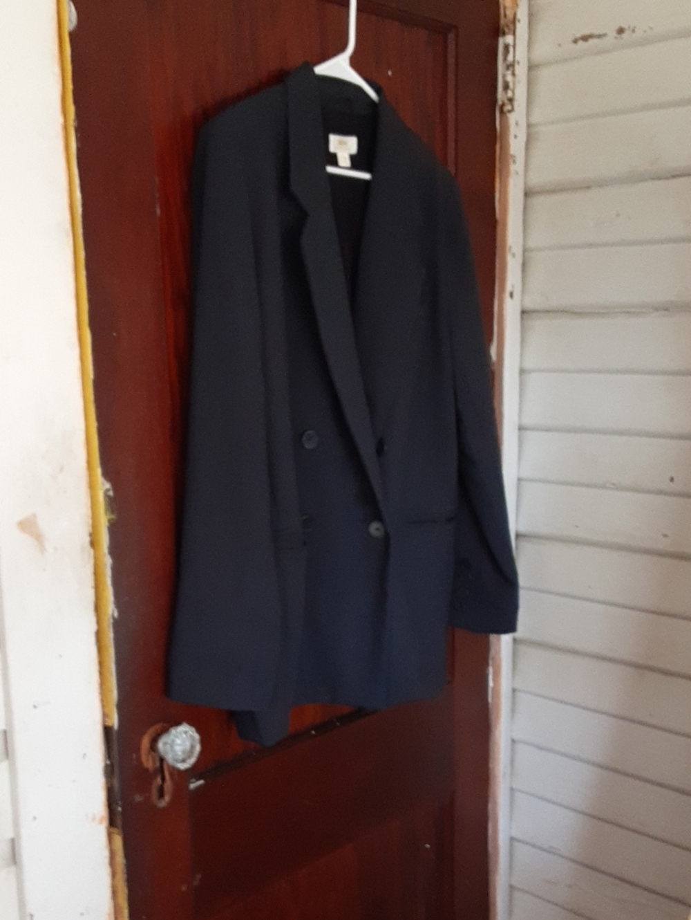 Anthropologie Women's Navy Double-Breasted Blazer